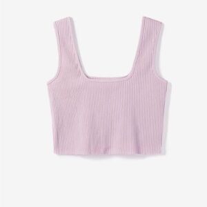 Noize Pink Ribbed Crop Tank Top size XS (fits like a small) NWT